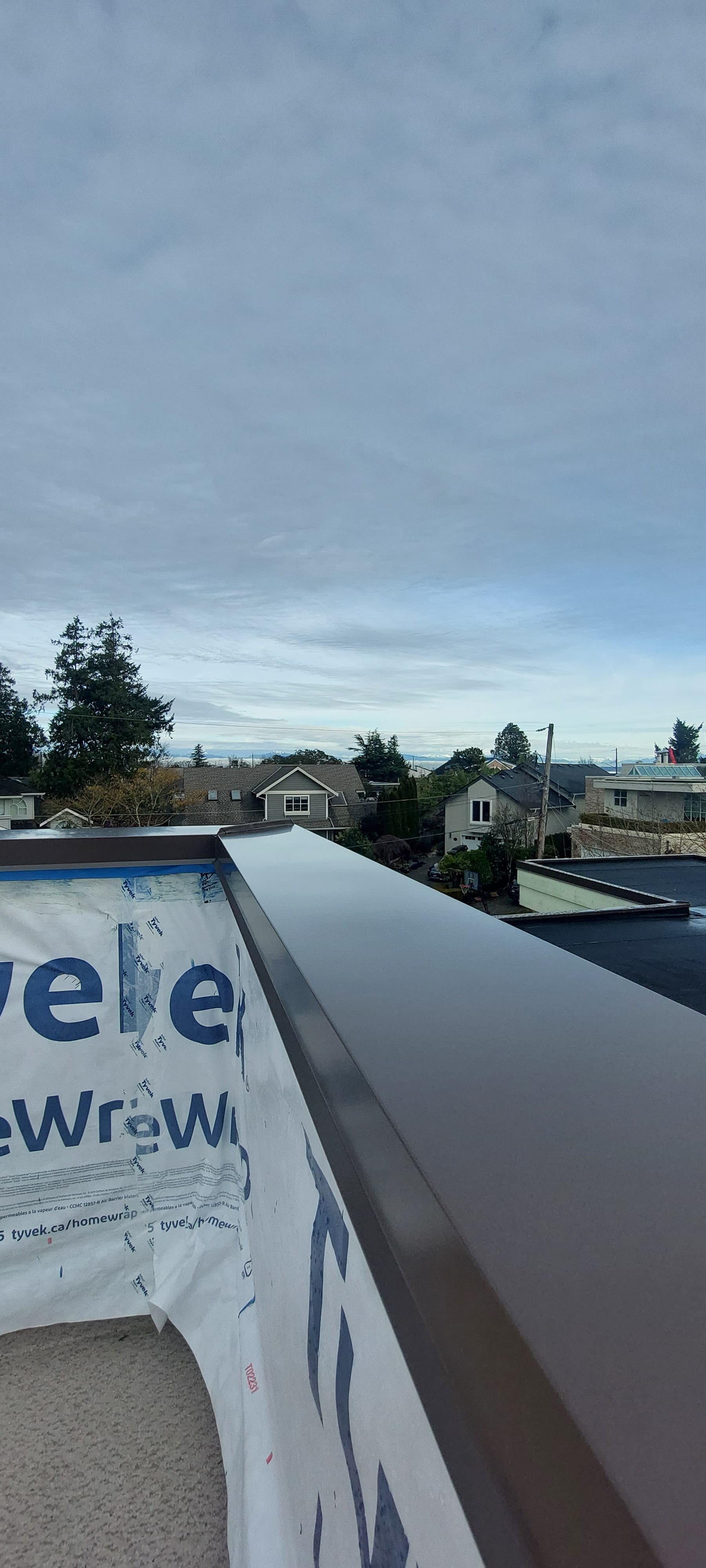Pan flashing at horizontal surface joint by Tomron Construction in Maple Ridge, BC